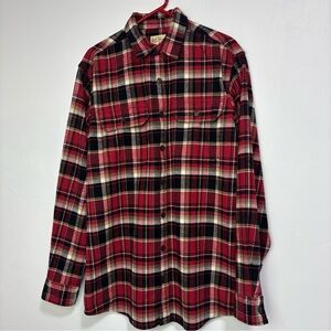 Red Head Men's Heavyweight Flannel Large Tall LT Red Plaid Long Sleeve Shirt
